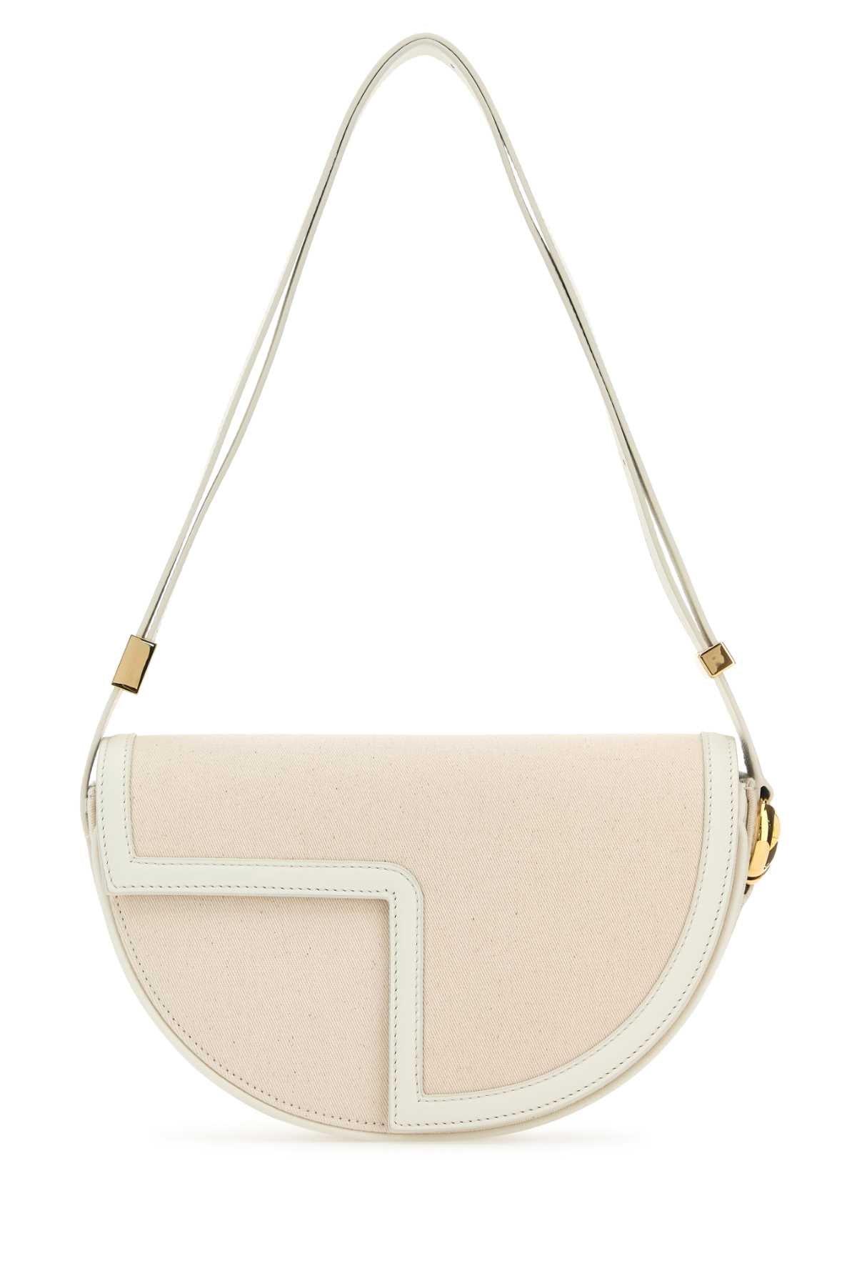 PATOU Two-Tone Canvas and Leather Mini Shoulder Handbag (25 cm)