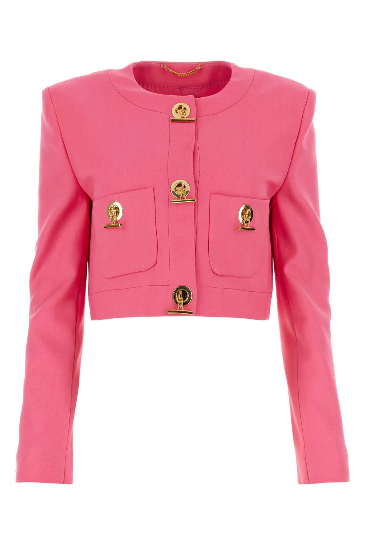 MOSCHINO Fuchsia Stretch Gabardine Mini Blazer