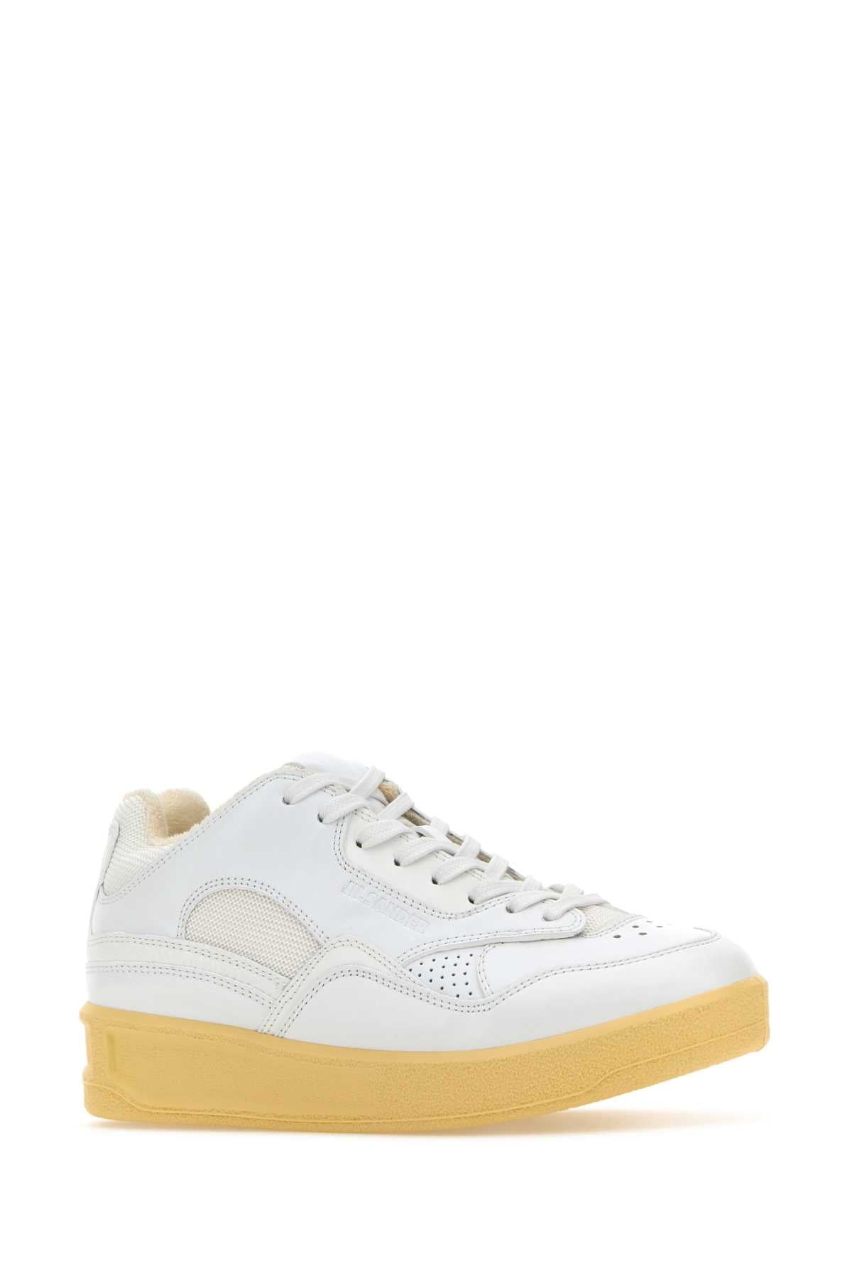 JIL SANDER Women's Leather and Fabric Basket Sneakers