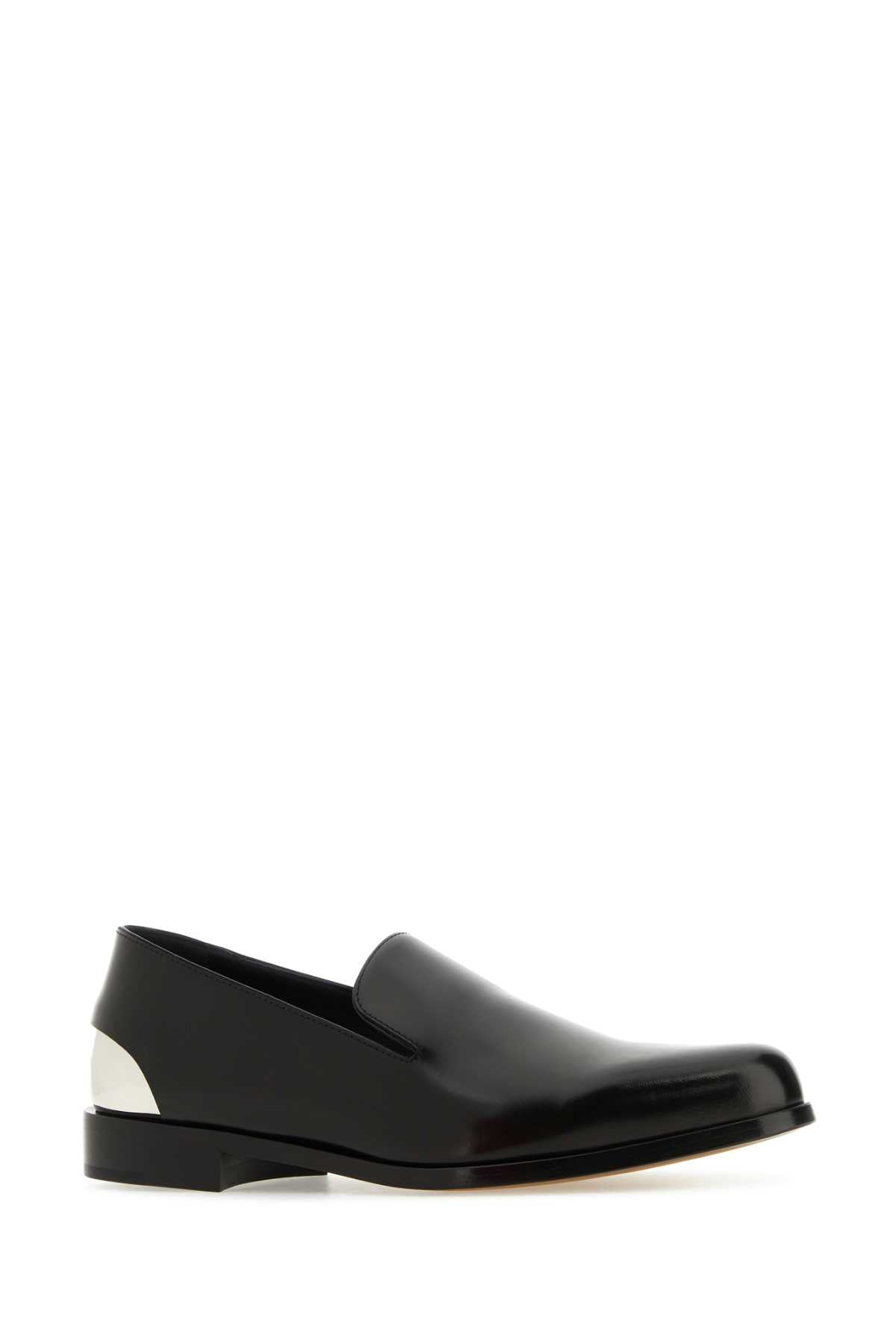 ALEXANDER MCQUEEN Black Leather Loafers for Men
