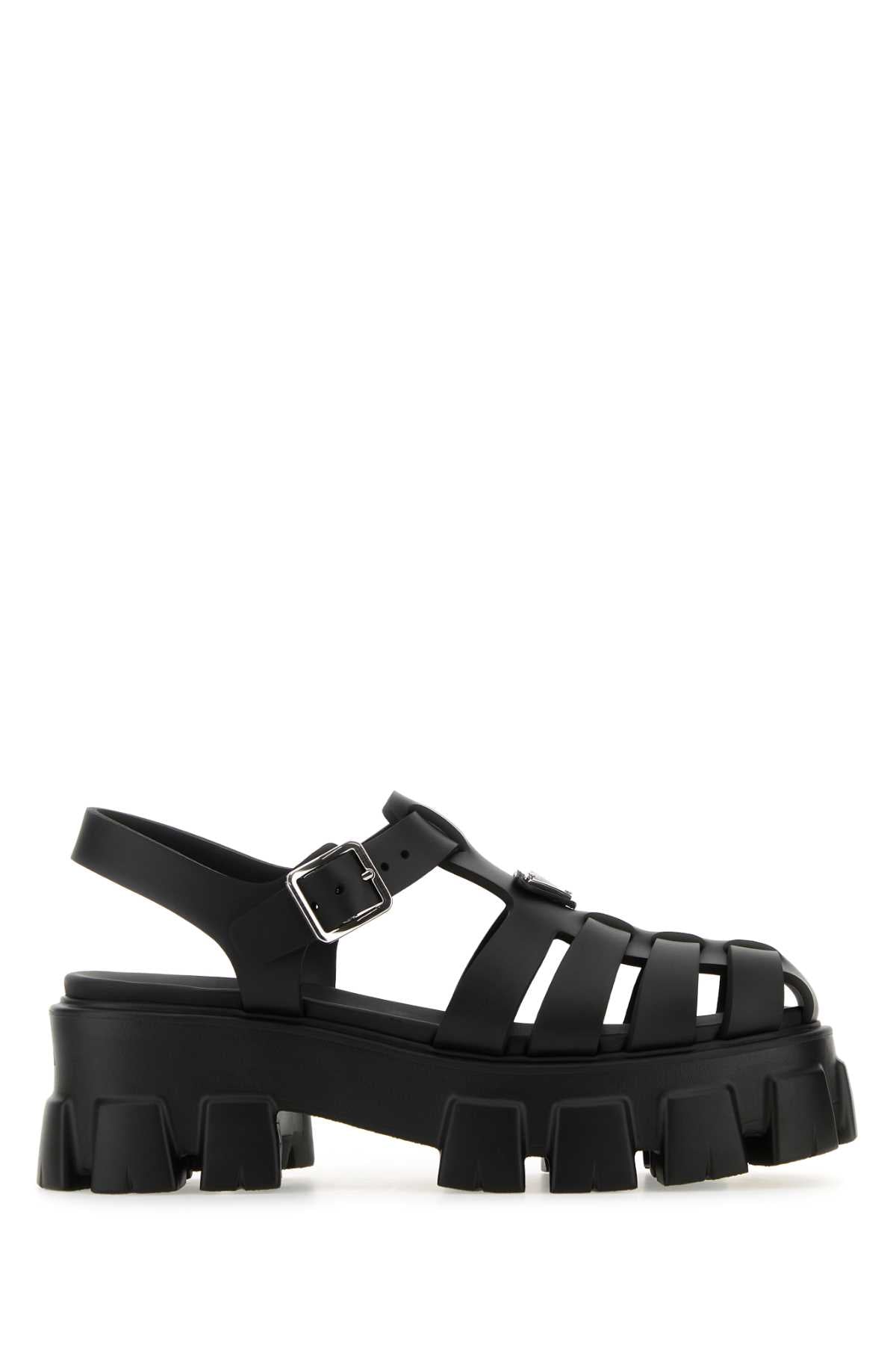 PRADA Elevated Rubber Sandals with 7 cm Sole Height for Women