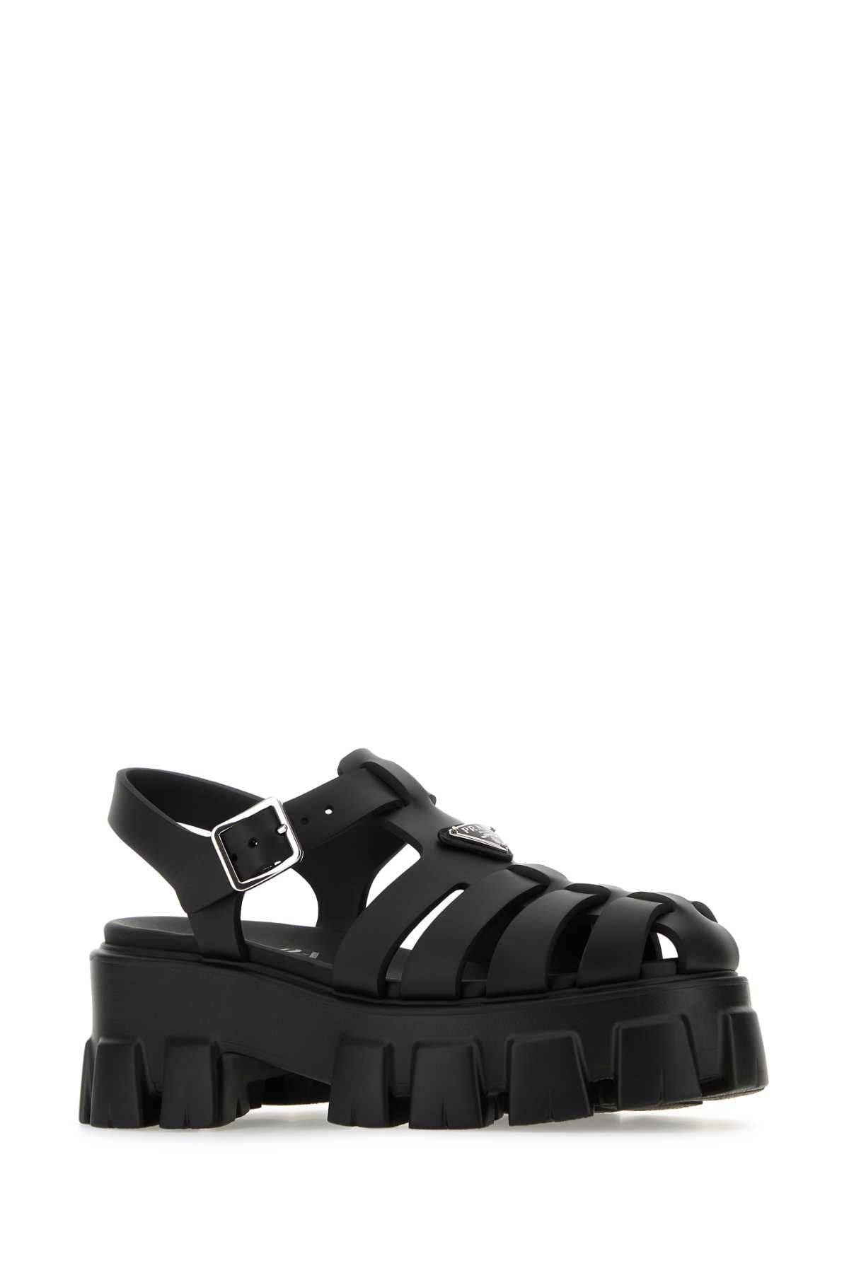 PRADA Elevated Rubber Sandals with 7 cm Sole Height for Women