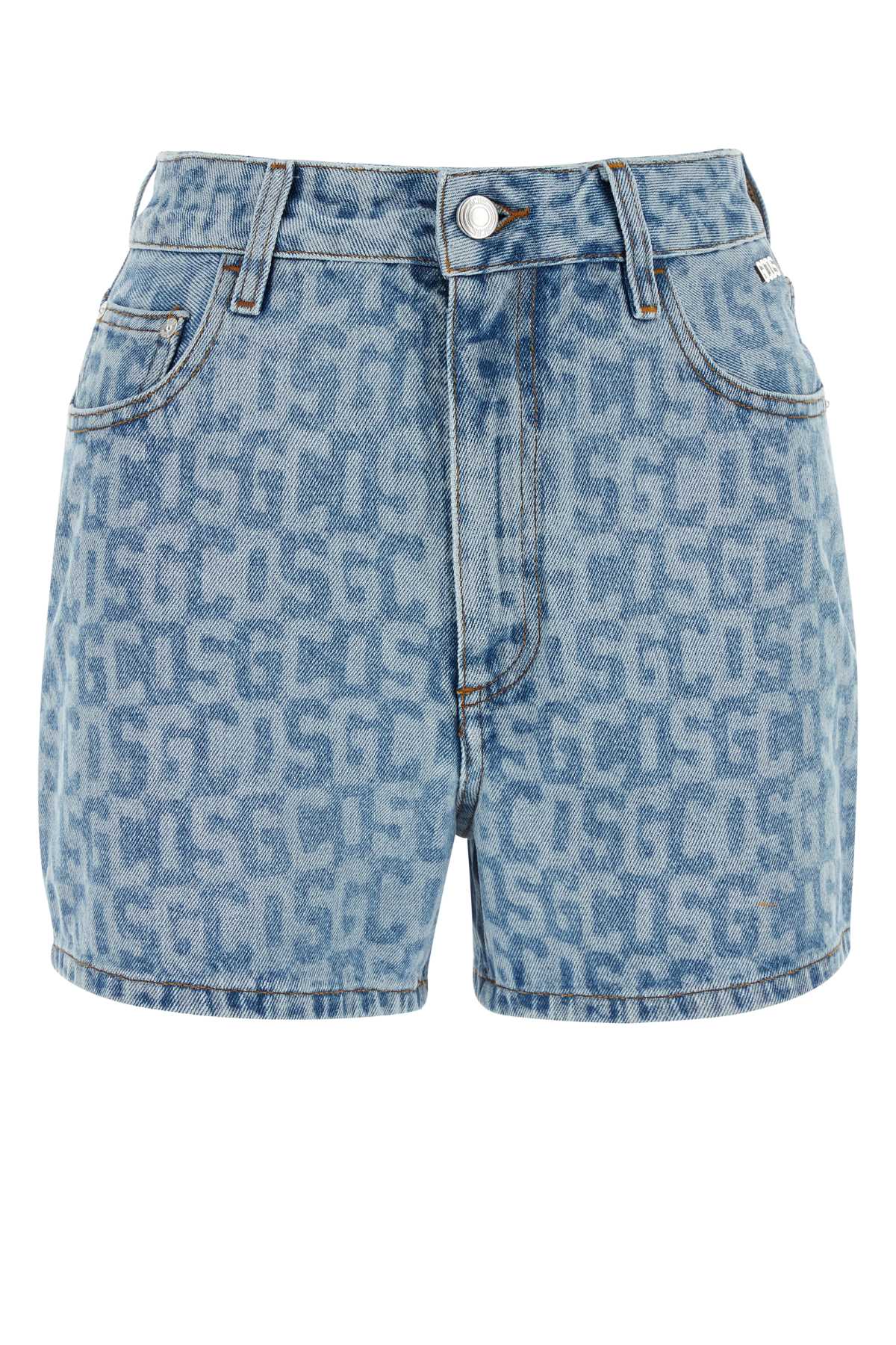 GCDS Printed Denim Mini Shorts for Women