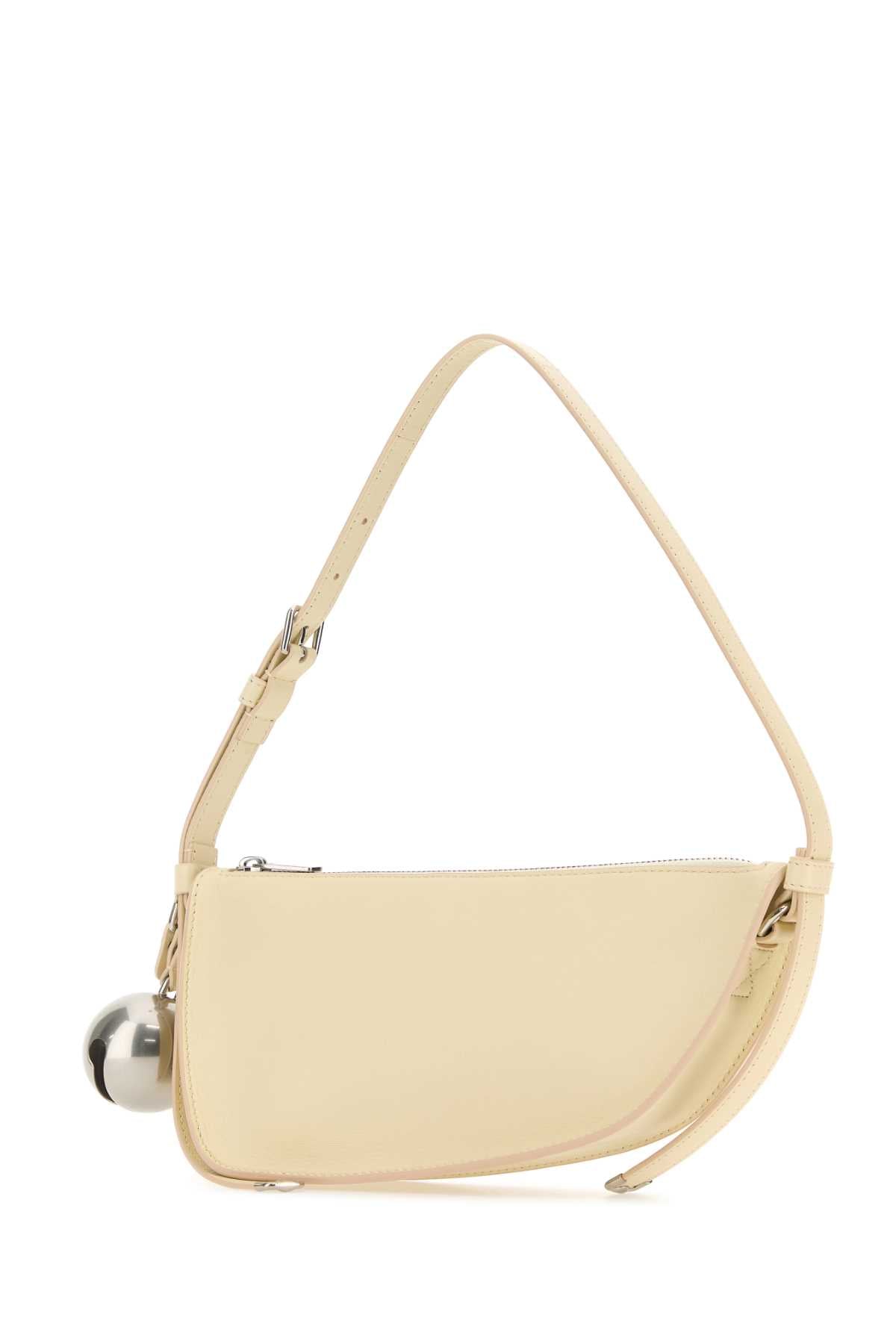 BURBERRY Cream Leather Mini Shoulder Handbag - Elegant Accessory for Every Occasion