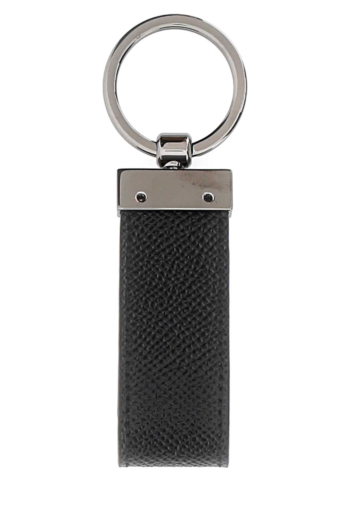 DOLCE & GABBANA Leather Key Ring with Elegant Design