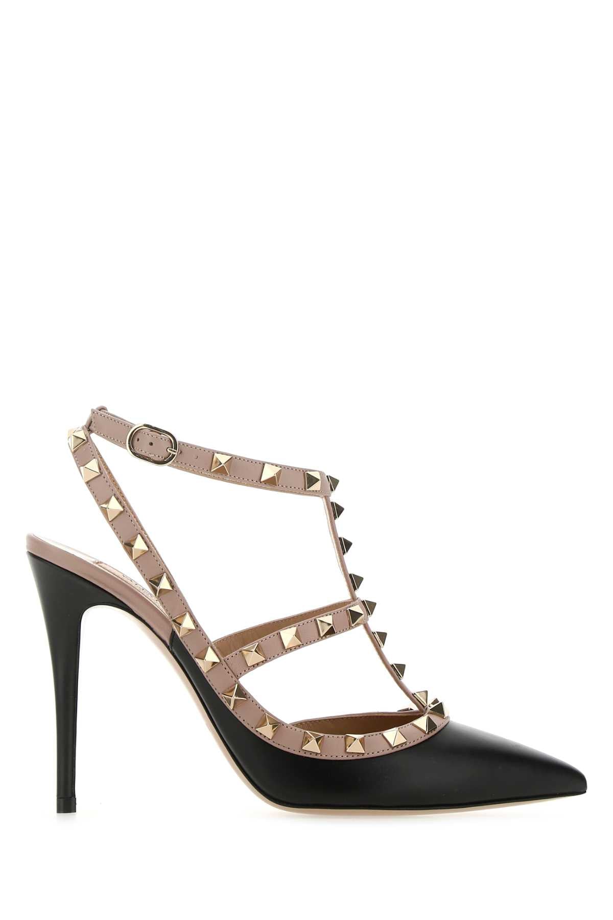 VALENTINO GARAVANI Two-tone Leather Rockstud Pumps - 10 cm Heel Height
