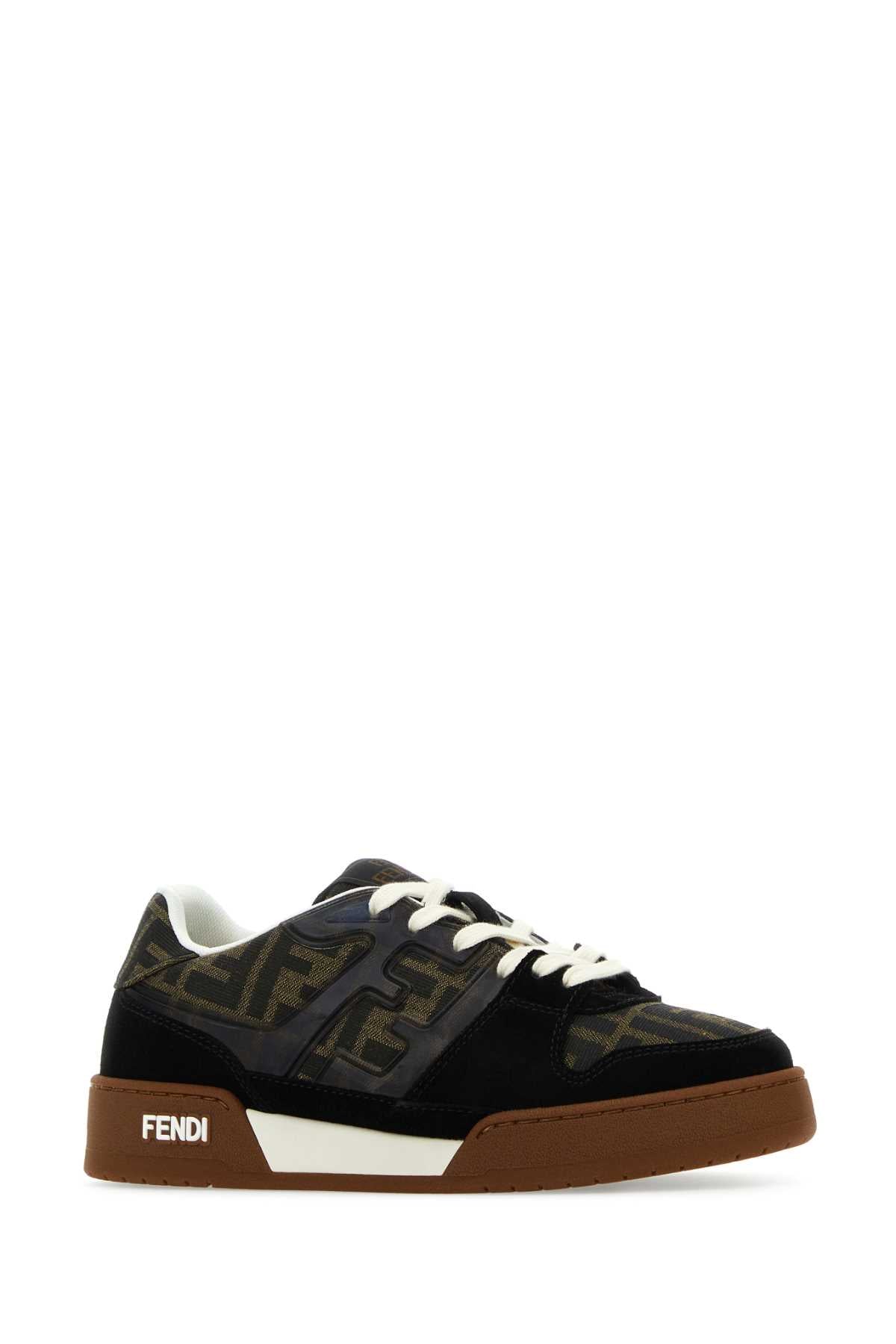 FENDI Multicolor Leather and Fabric Match Sneakers for Women