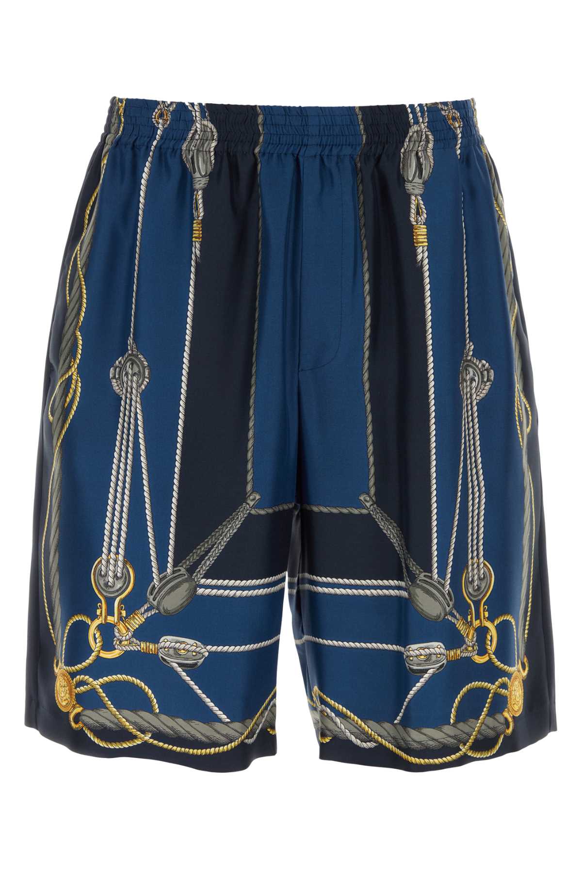 VERSACE Printed Silk Bermuda Shorts - Mini Style