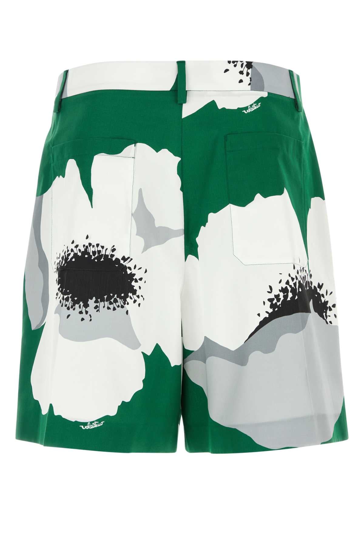 VALENTINO GARAVANI Floral Printed Cotton Bermuda Shorts for Men