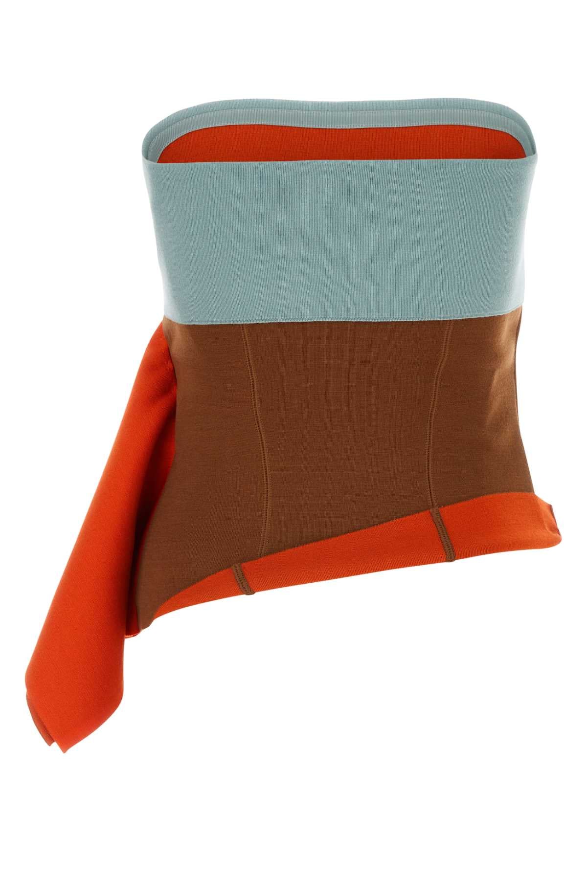 FENDI Multicolor Stretch Wool Blend Top for Women