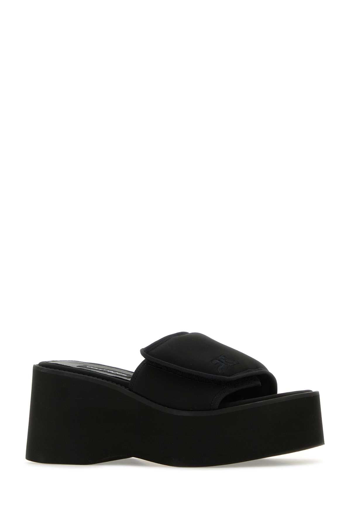 COURREGES Wave-Platform Stretch Slippers with 7.5 cm Elevation