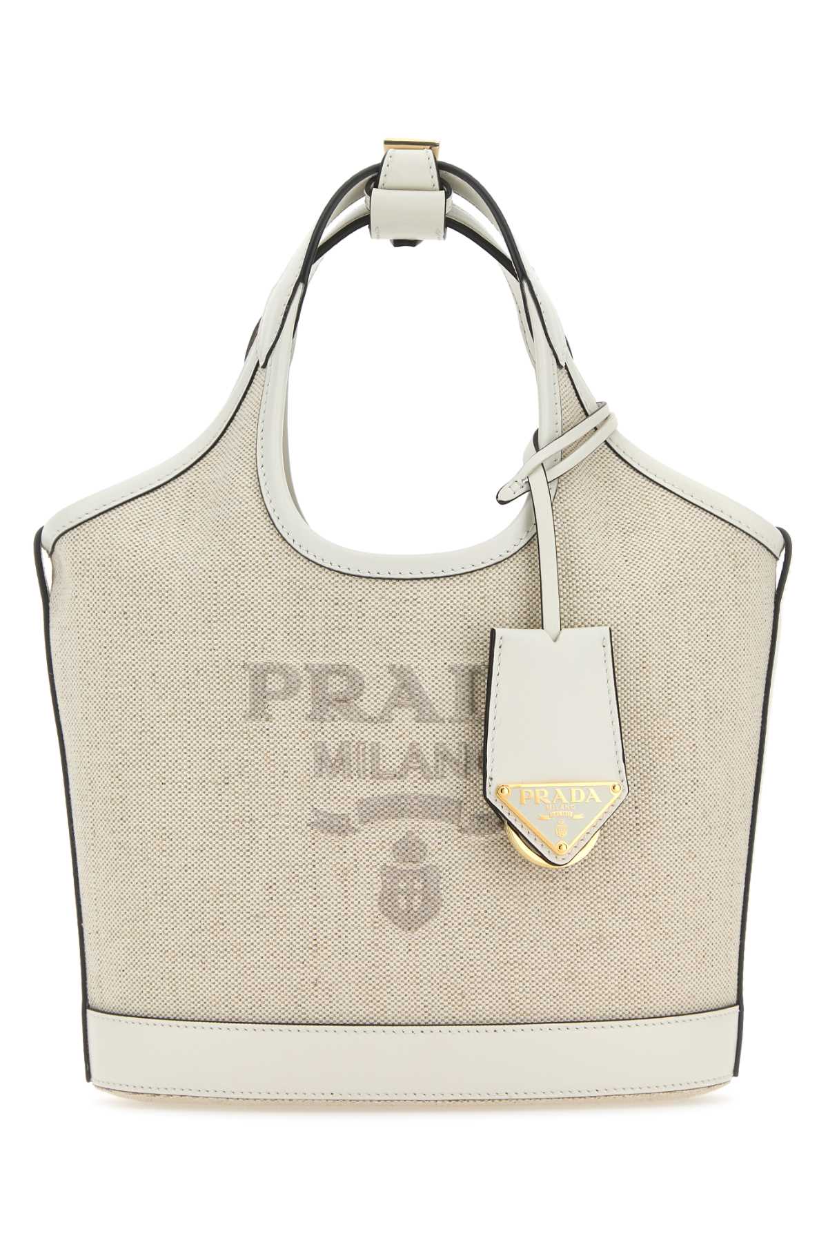 PRADA Mini Sand Canvas Handbag - Chic Elegance