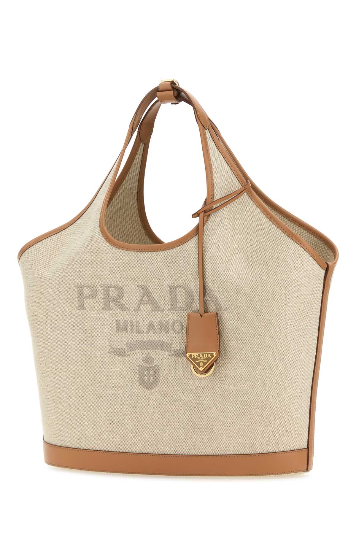 PRADA Sand Canvas Handbag - 44 cm x 30 cm x 13 cm