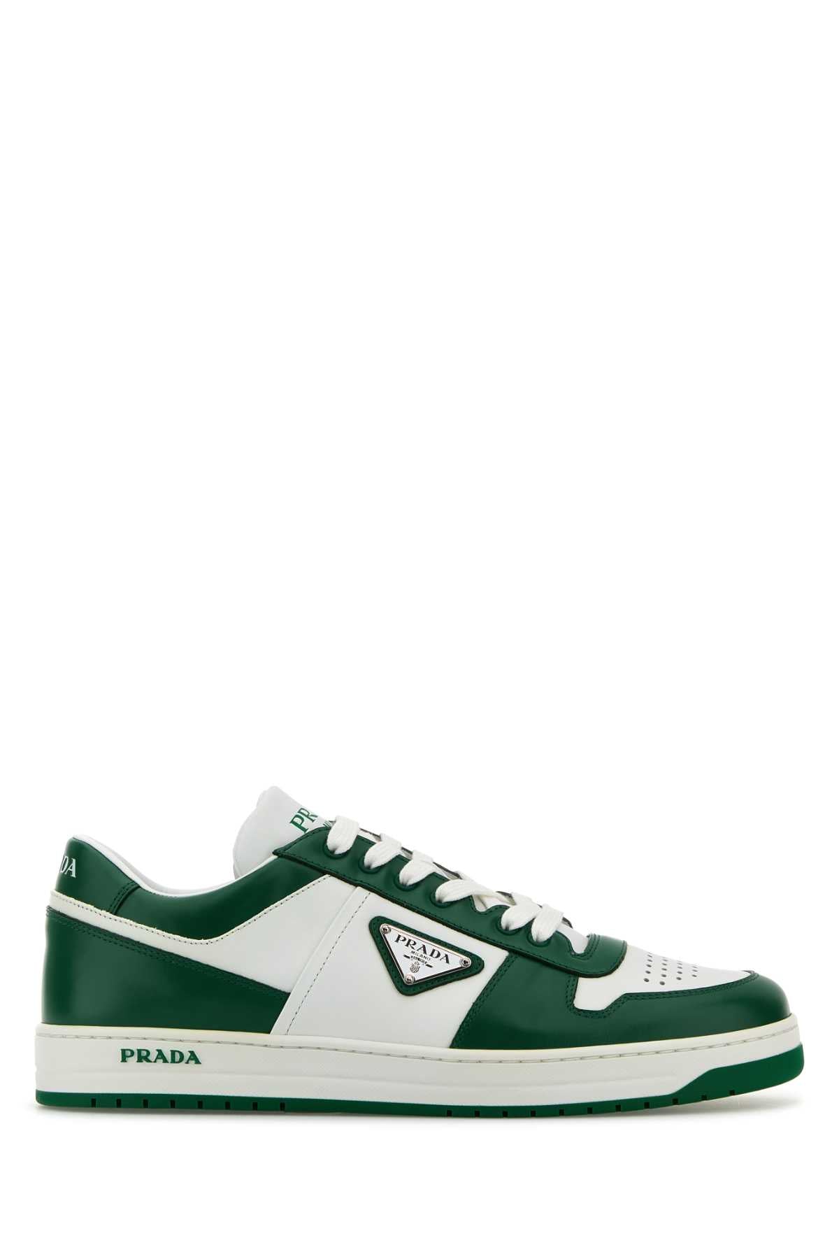 PRADA Two-tone Leather Downtown Sneakers for Men