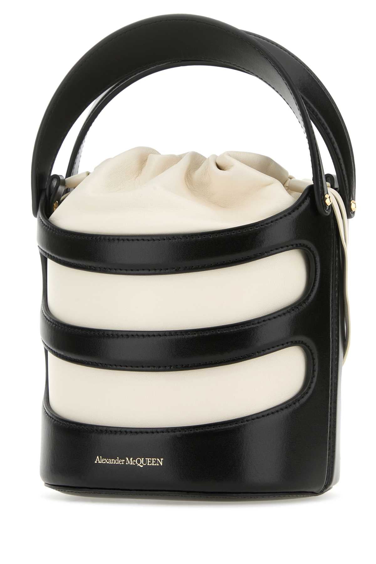 ALEXANDER MCQUEEN Two-tone Leather Mini Bucket Handbag