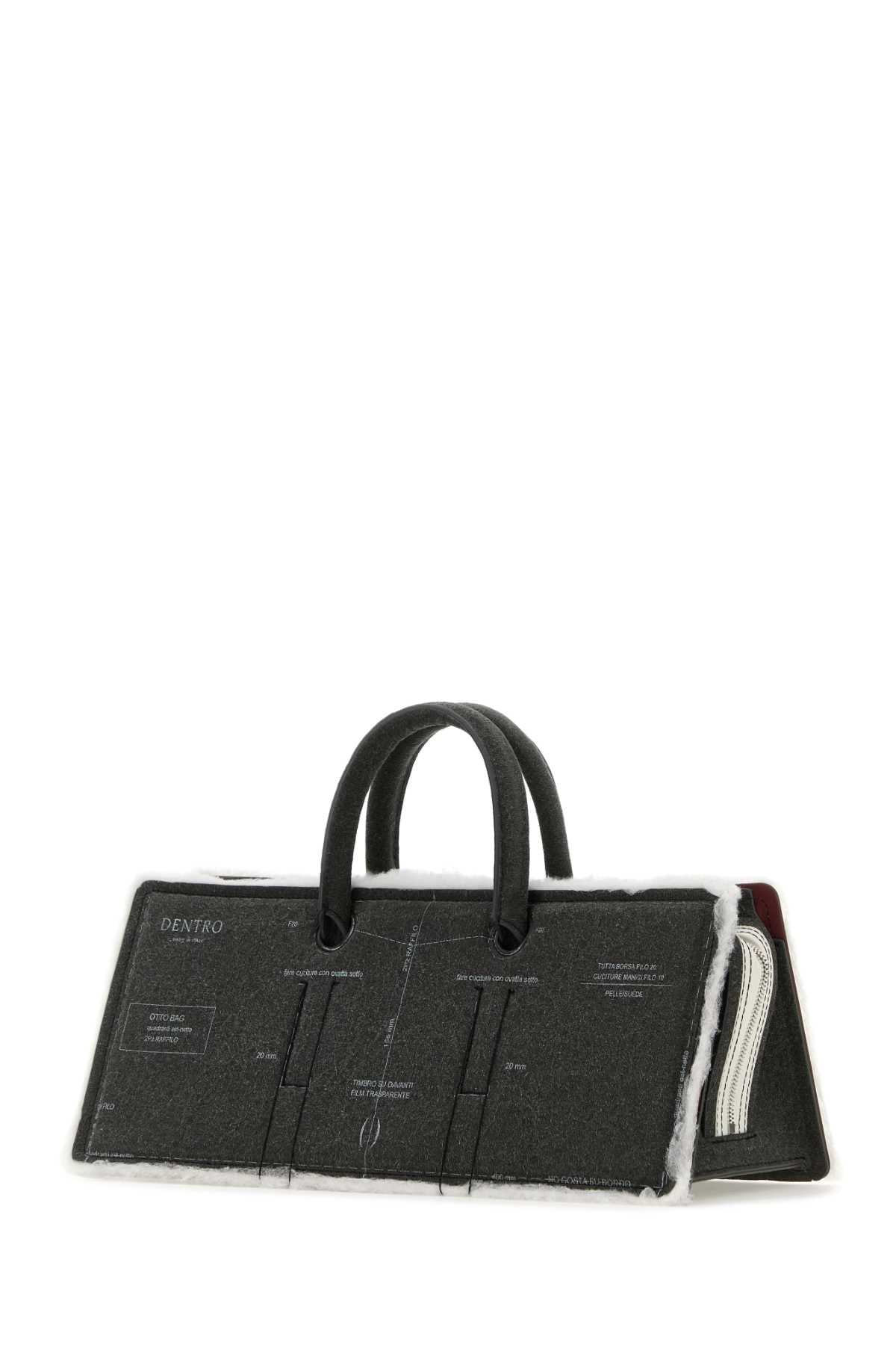 DENTRO Mini Leather Otto Handbag - 40 cm x 16 cm x 15 cm