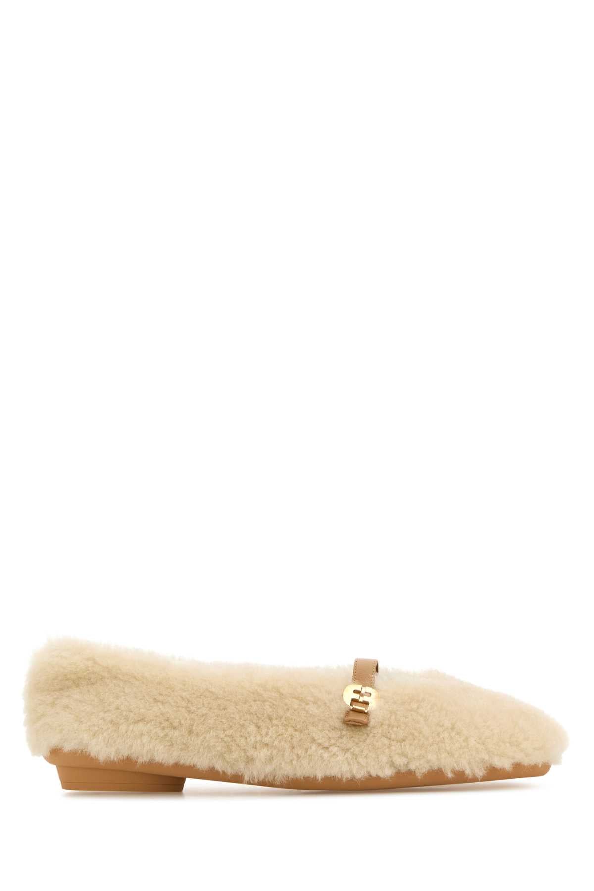 Ferragamo Shearling Noella Ballerinas