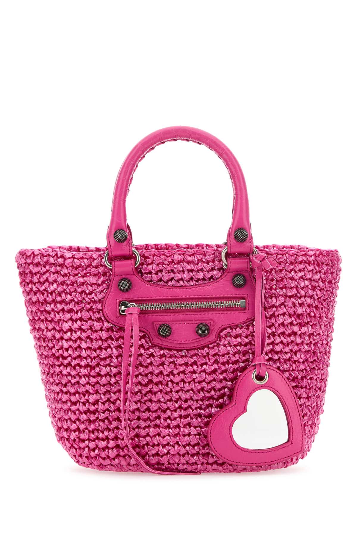 BALENCIAGA Mini Raffia Small Le Cagole Panier Handbag