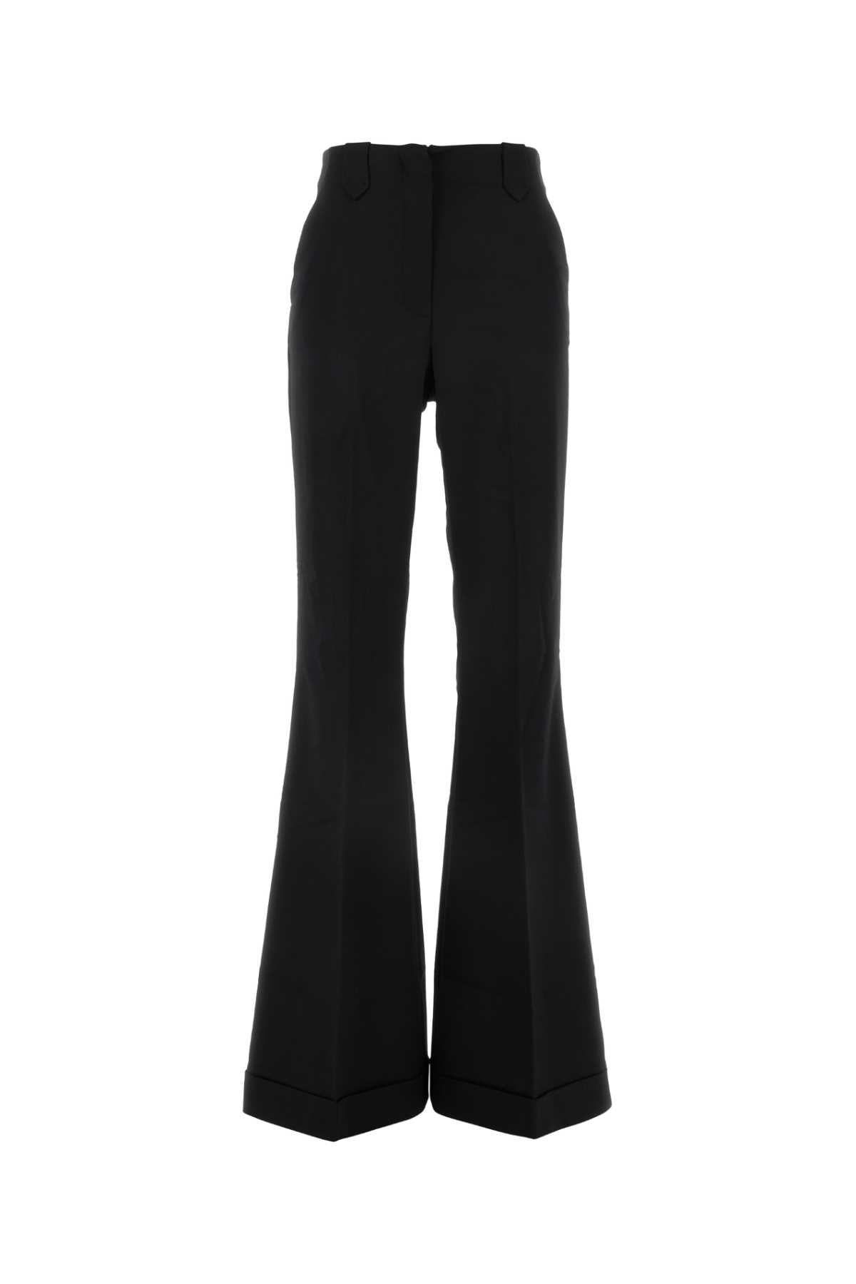 THE ANDAMANE Flared-Leg Pant in Black Stretch Twill