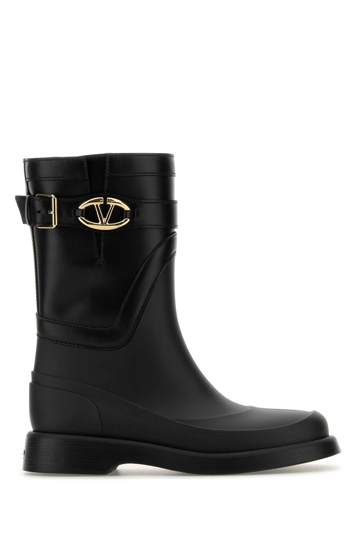 VALENTINO GARAVANI Rubber and Leather Mid-Calf Boots for Women