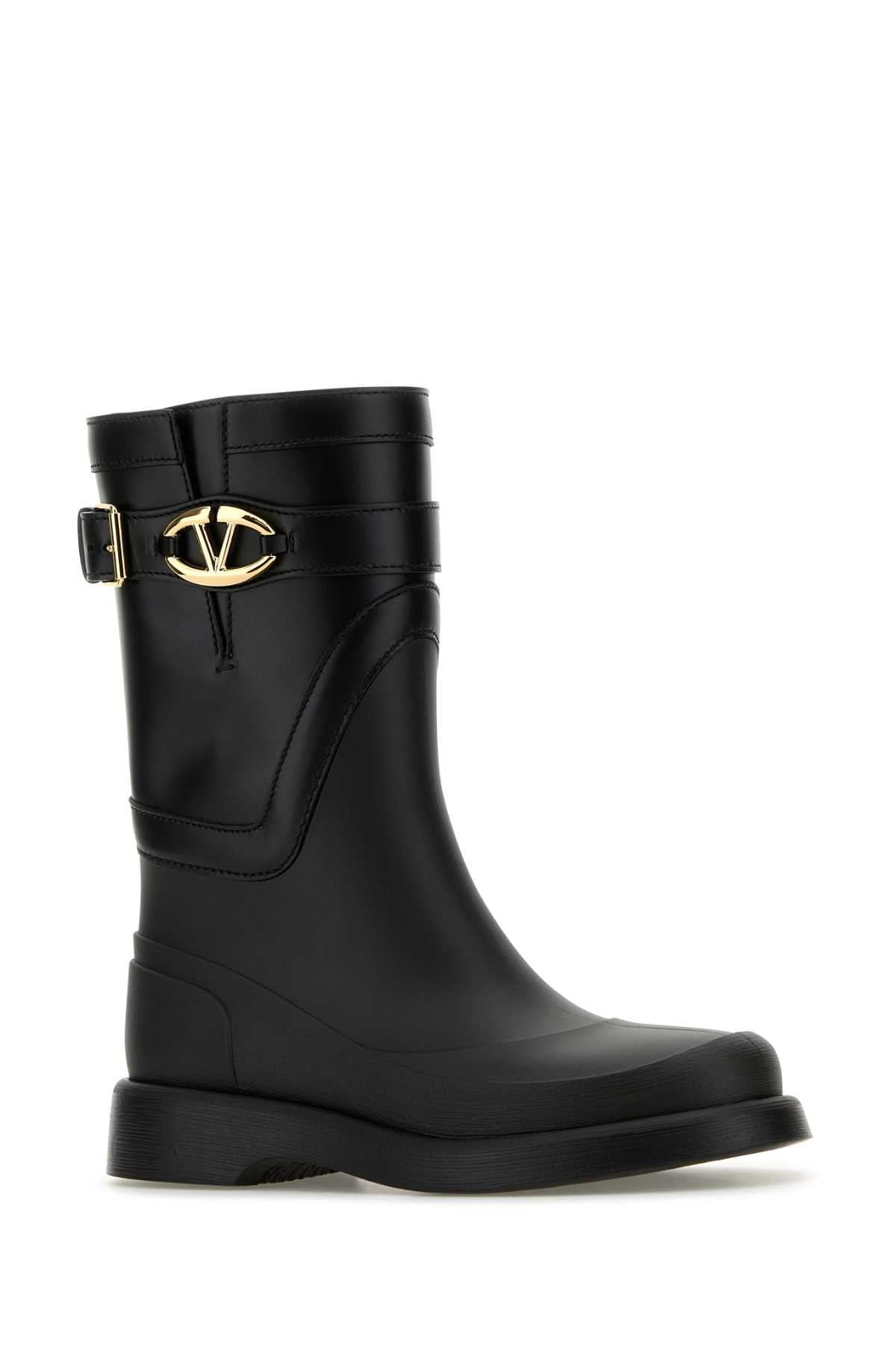 VALENTINO GARAVANI Rubber and Leather Mid-Calf Boots for Women