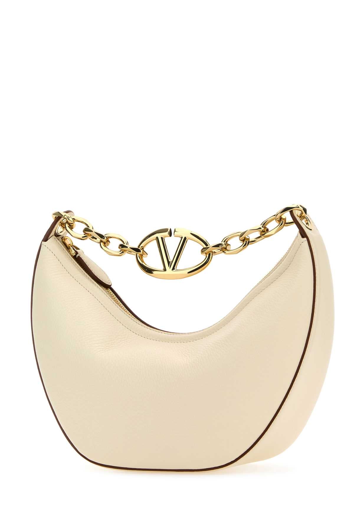 VALENTINO GARAVANI Mini Leather Hobo Handbag with VLogo Moon Design