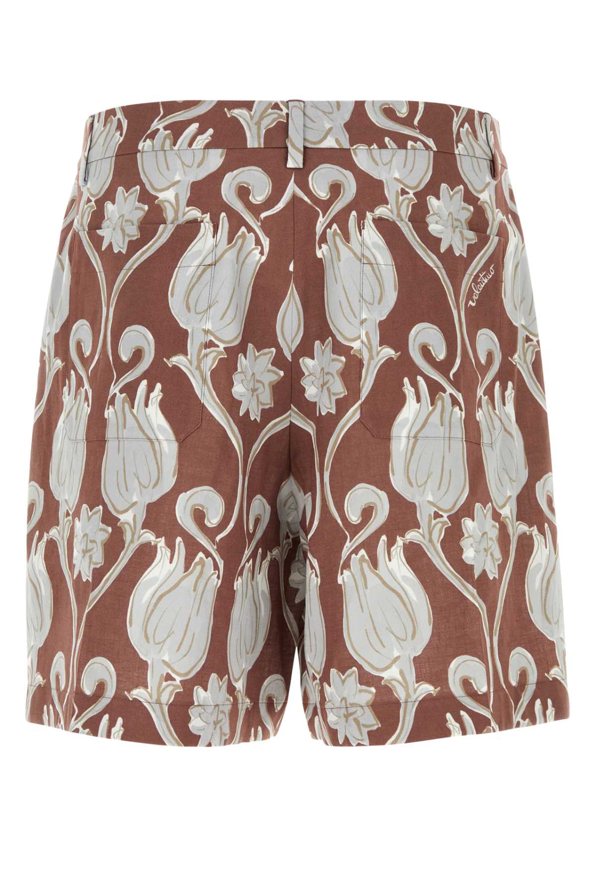 VALENTINO GARAVANI Floral Printed Linen Bermuda Shorts - Mini