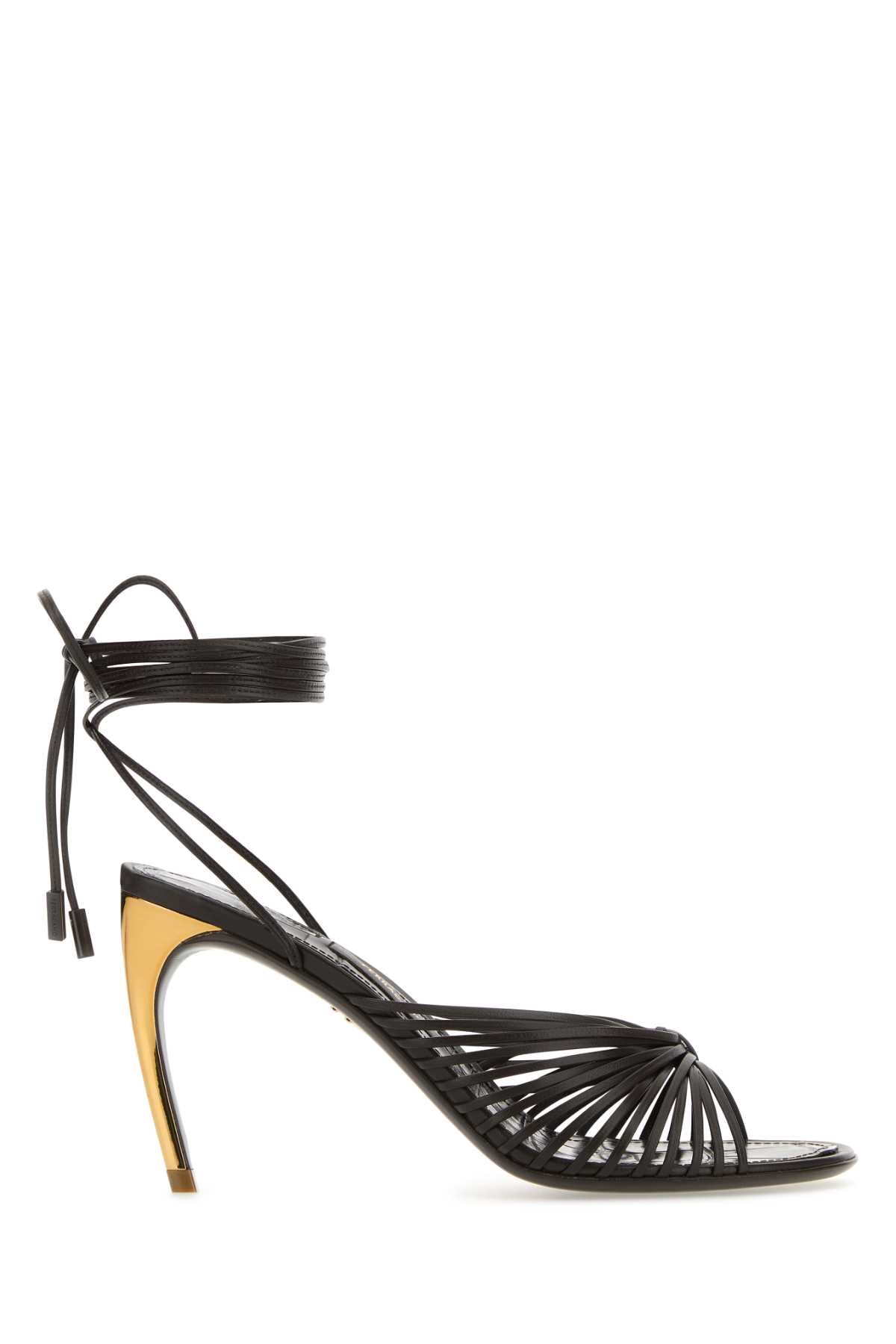 Ferragamo Elevated Leather Atena Sandals with 8.5 cm Heel Height
