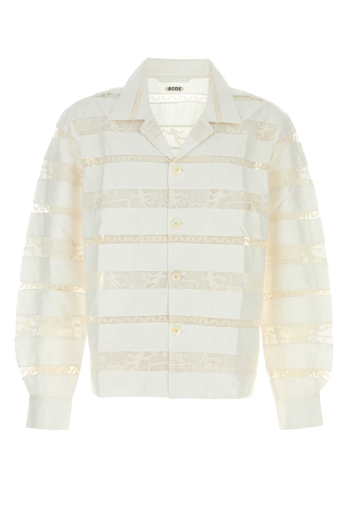 BODE Essential White Poplin Shirt for Men