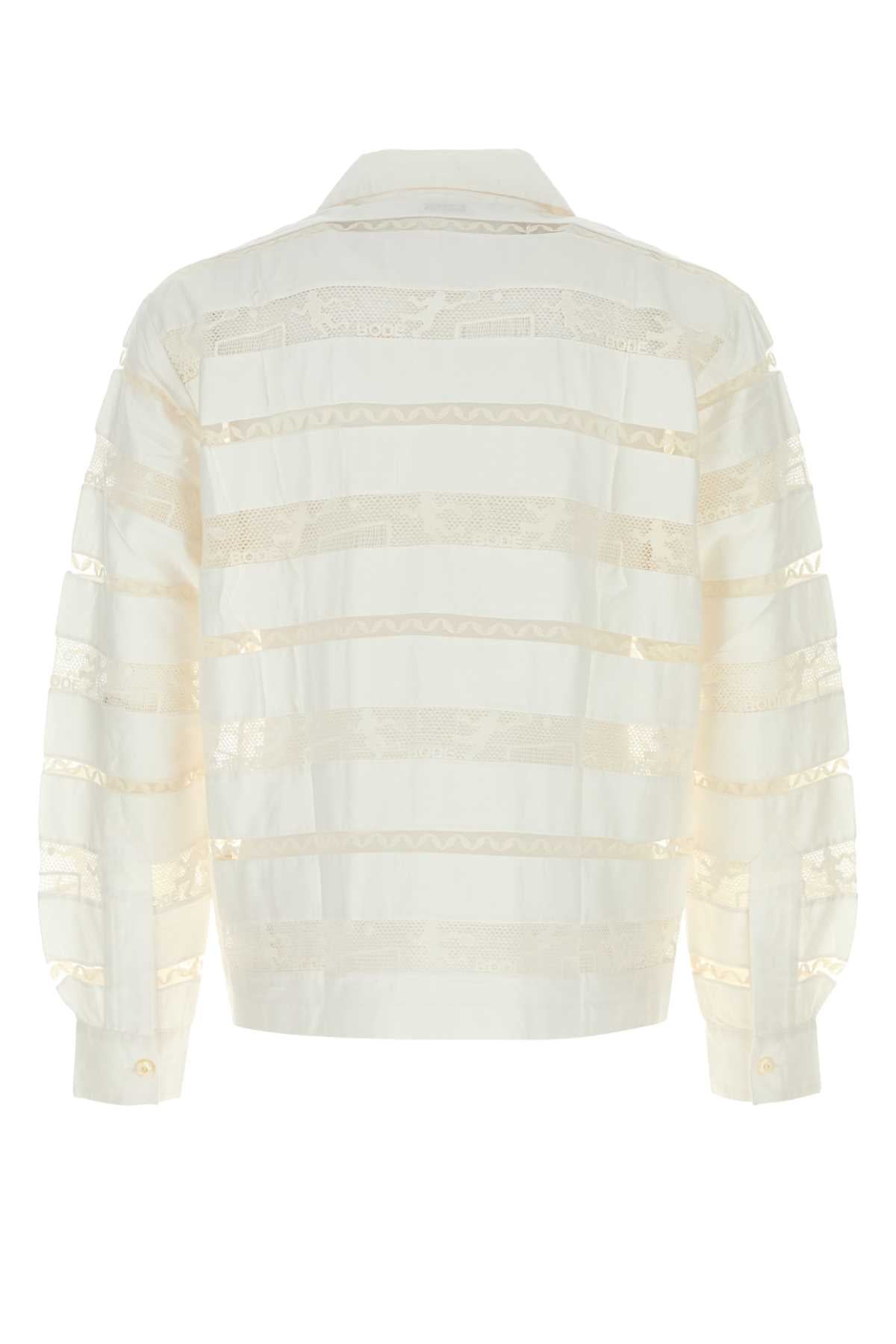 BODE Essential White Poplin Shirt for Men