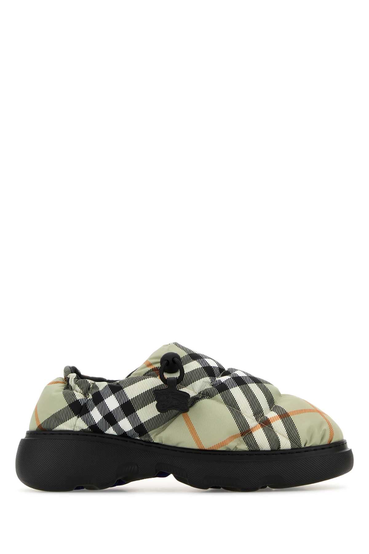 BURBERRY Printed Fabric Pillow Check Slip-Ons for Women