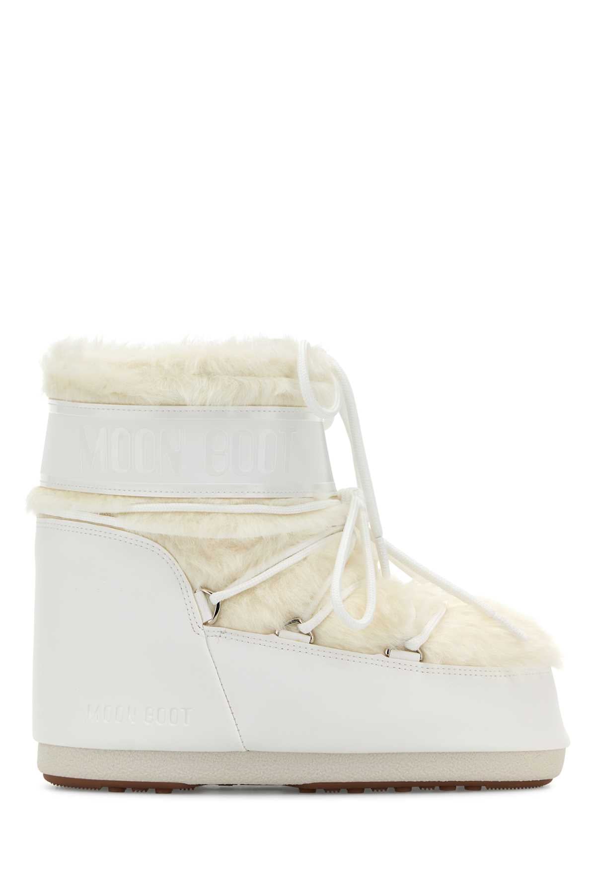 MOON BOOT Eco Fur & Synthetic Leather Icon Low Ankle Boots