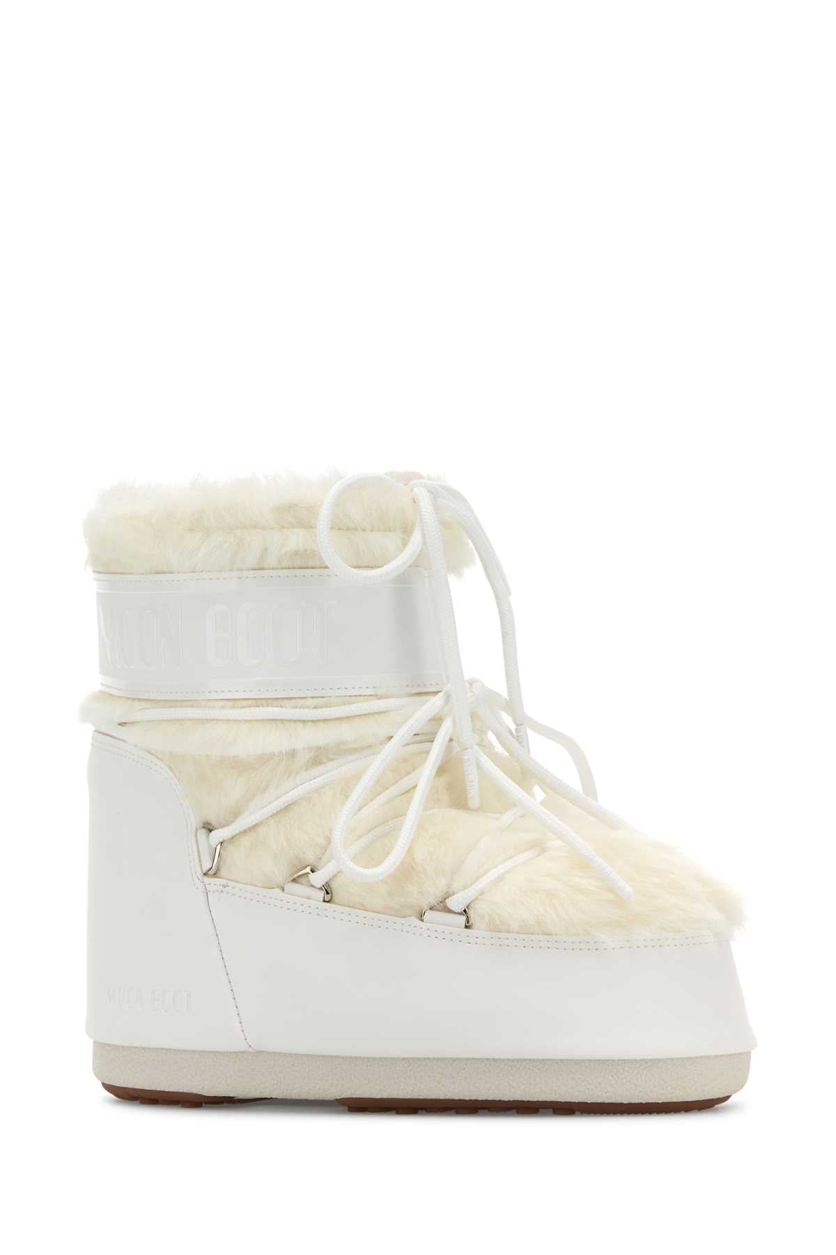 MOON BOOT Eco Fur & Synthetic Leather Icon Low Ankle Boots