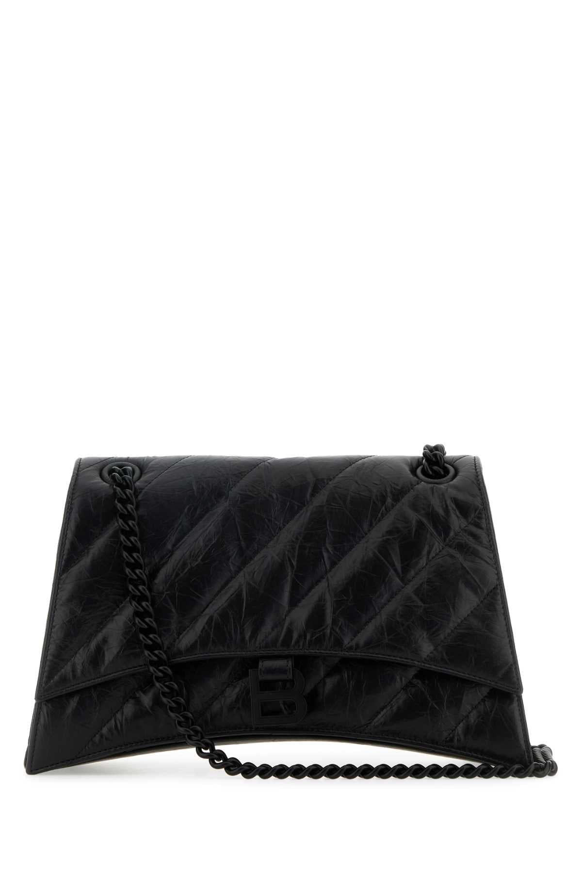 BALENCIAGA Medium Crush Shoulder Handbag - Timeless Elegance