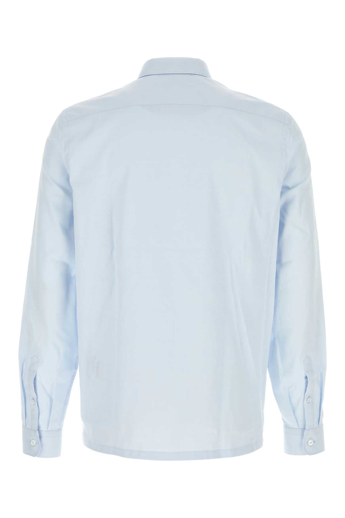 PRADA Light Blue Poplin Mini Shirt for Men