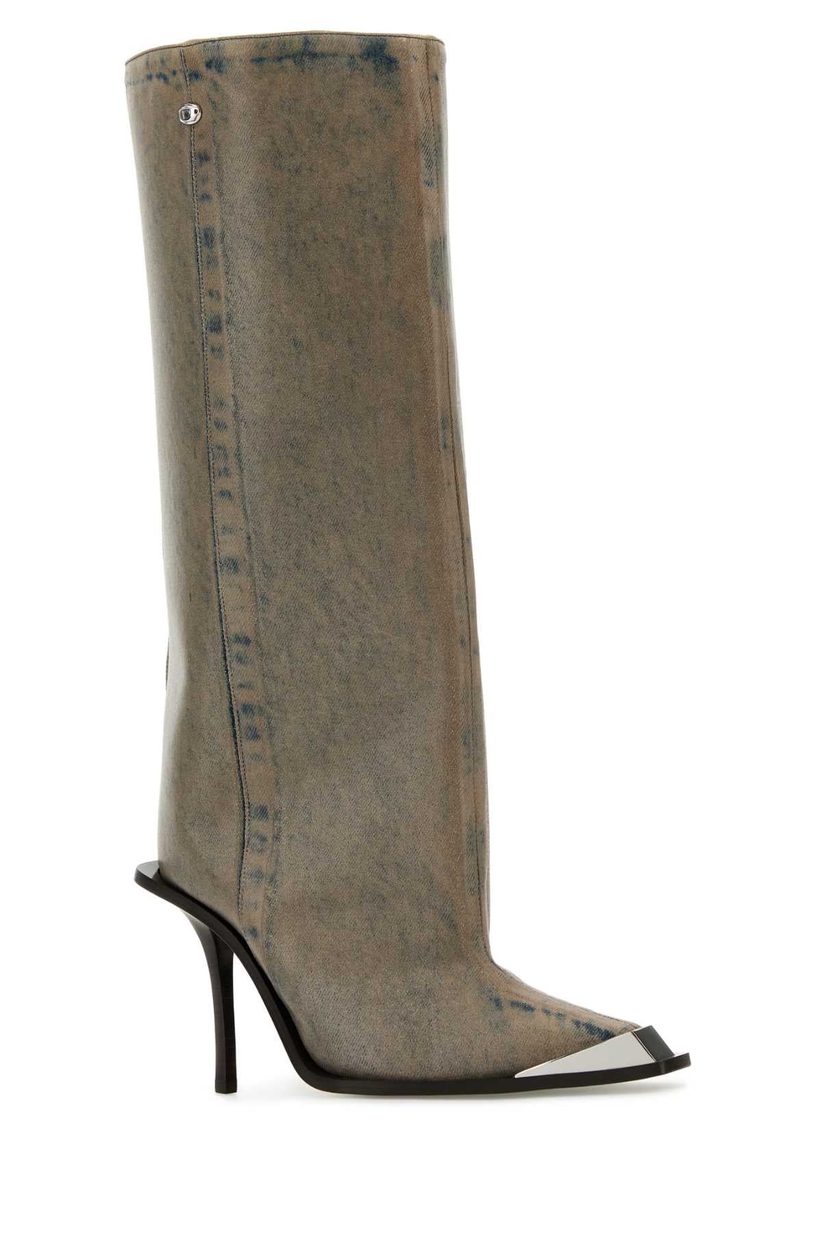 DIESEL Women's Mini Denim D-Tona Boots - 9cm Heel