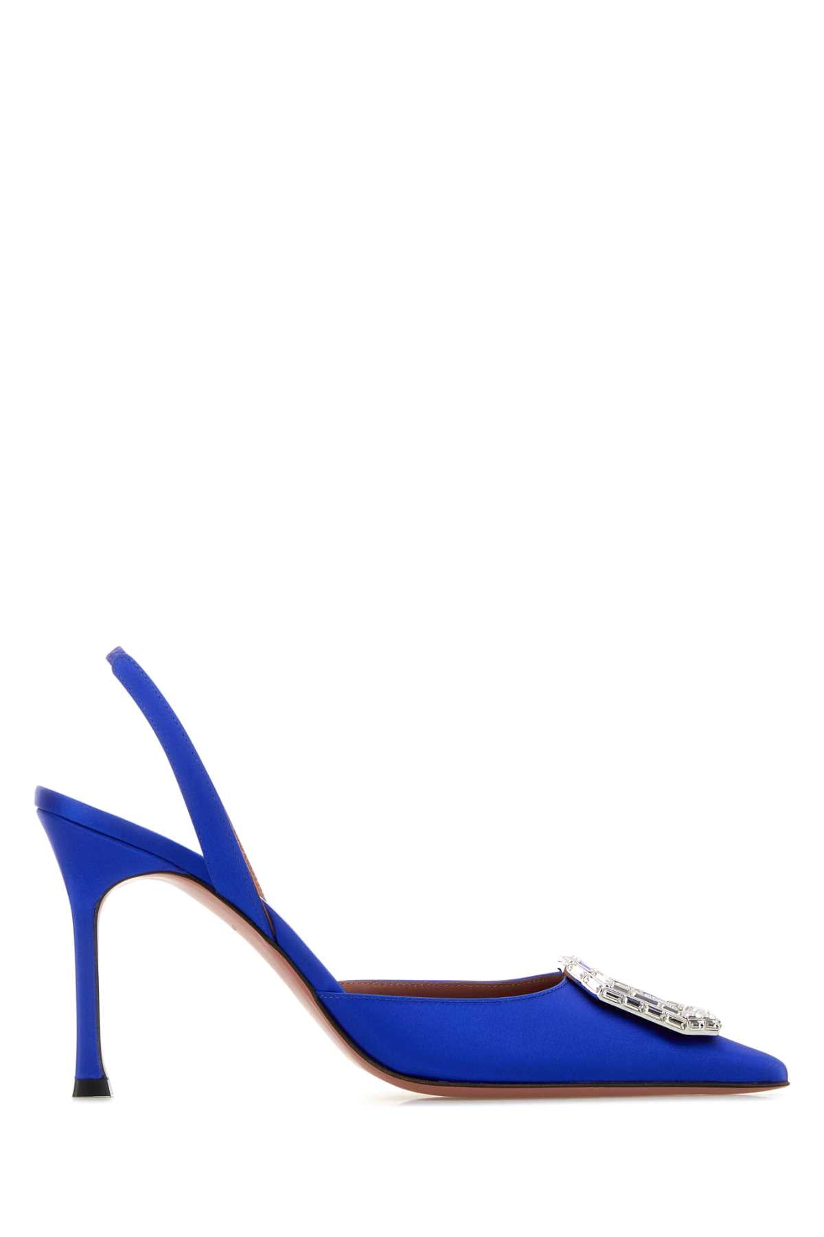 AMINA MUADDI Satin Camelia Pumps with 9 cm Heel Height