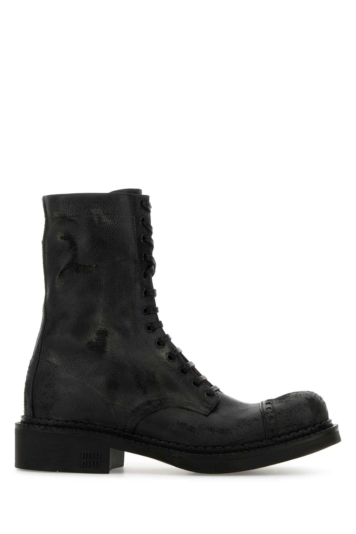 MIU MIU Elevated Leather Ankle Boots for Women
