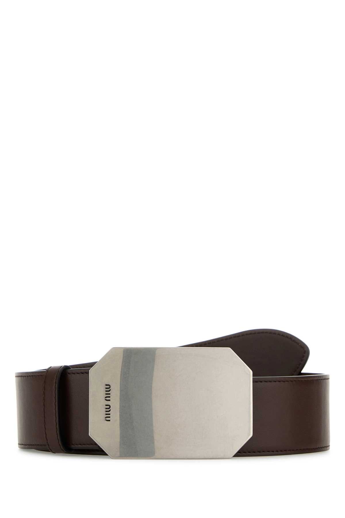 MIU MIU Elegant Leather Belt - 4.5 cm Height