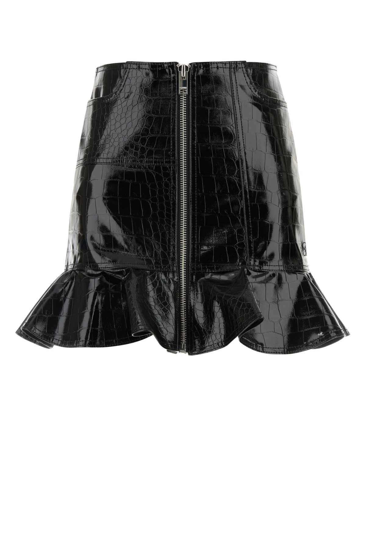 GANNI Chic Synthetic Leather Mini Skirt for Women