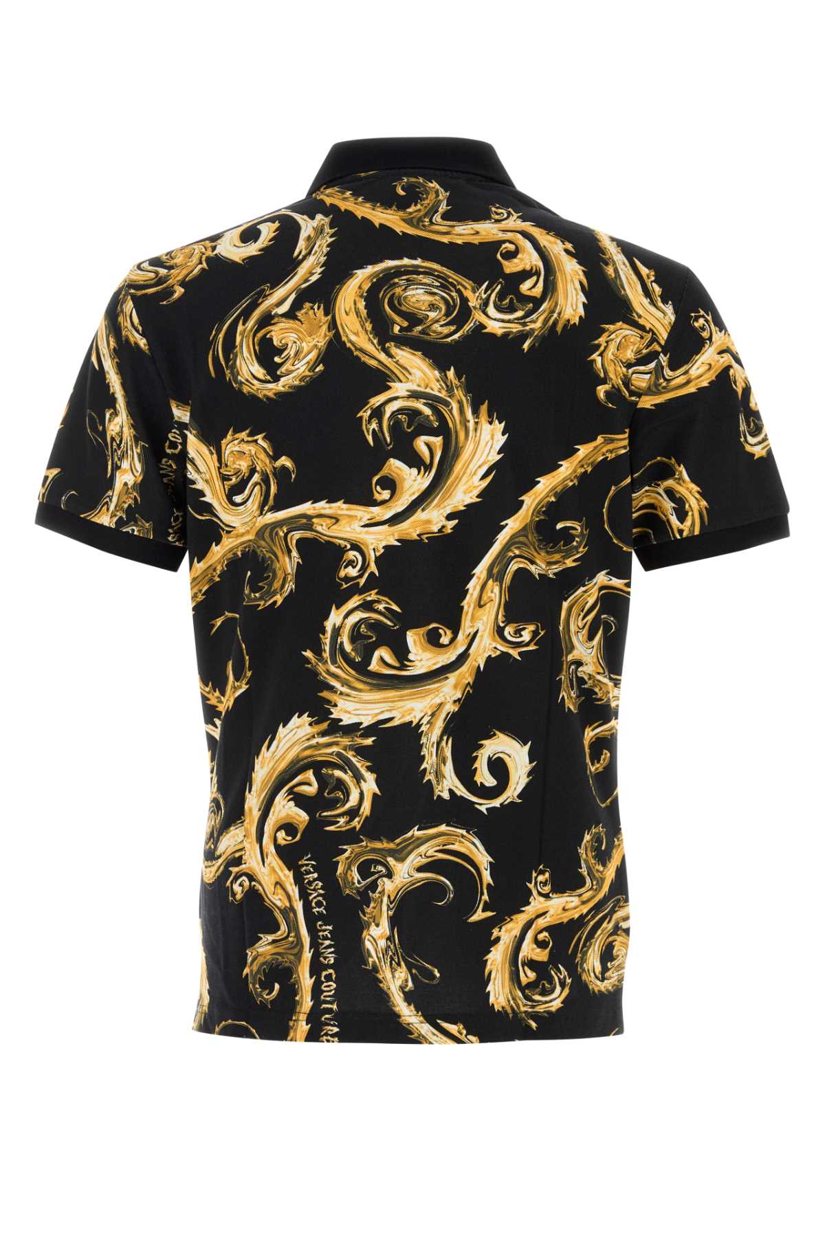 VERSACE JEANS Printed Piquet Polo Shirt for Men - FW24