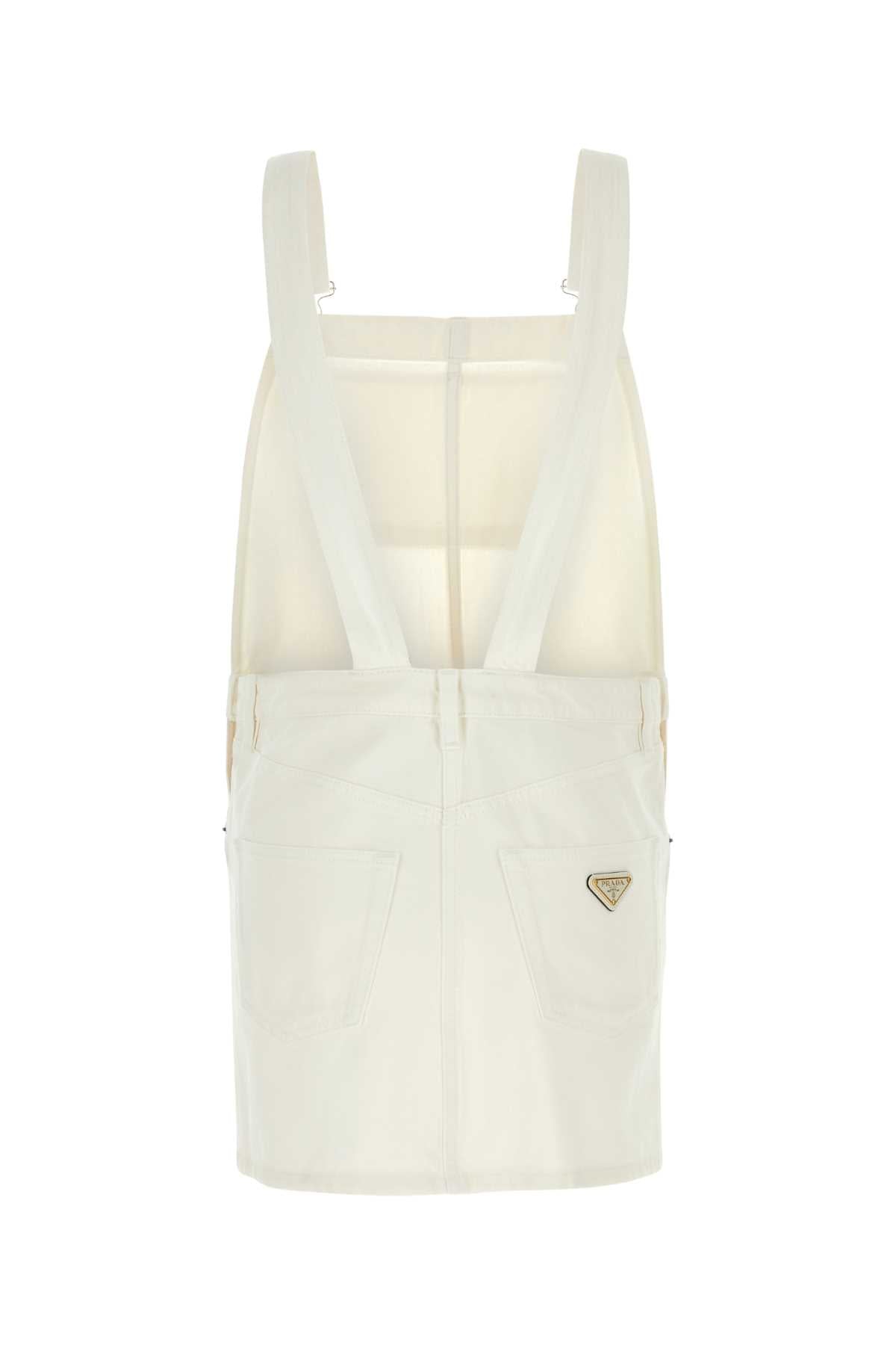 PRADA Women's Denim Dungarees Mini Dress