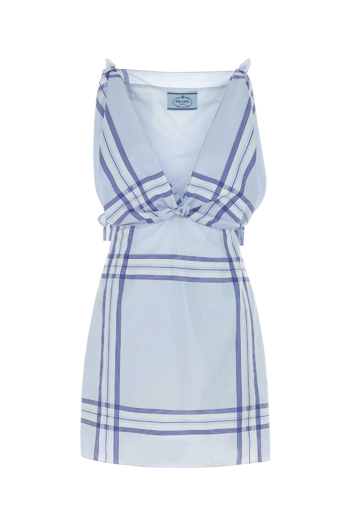 PRADA Embroidered Cotton Mini Dress