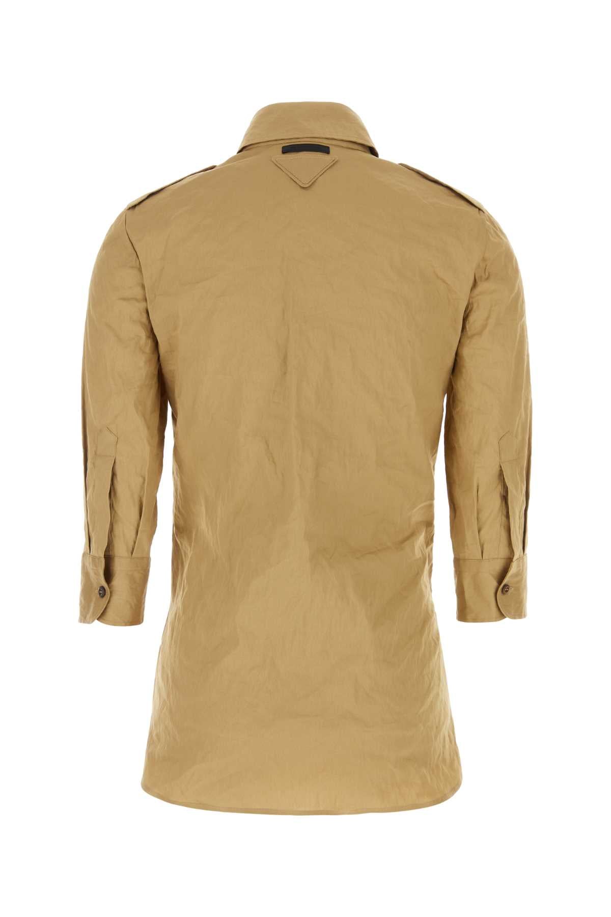 PRADA Camel Stretch Poplin Shirt