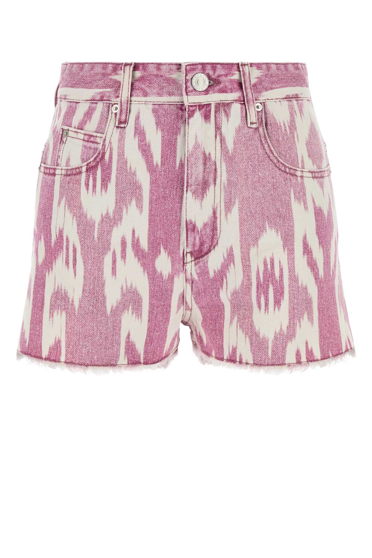 ISABEL MARANT ETOILE Printed Denim Mini Shorts