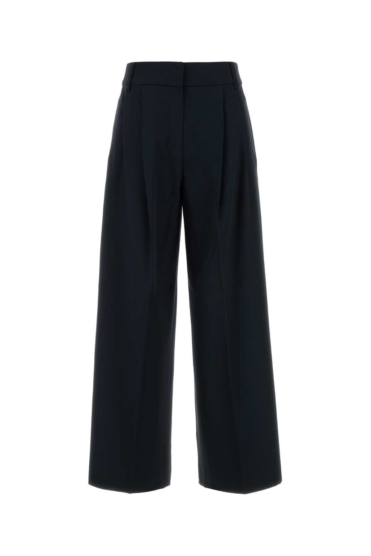 S MAXMARA Midnight Wool Palazzo Pant