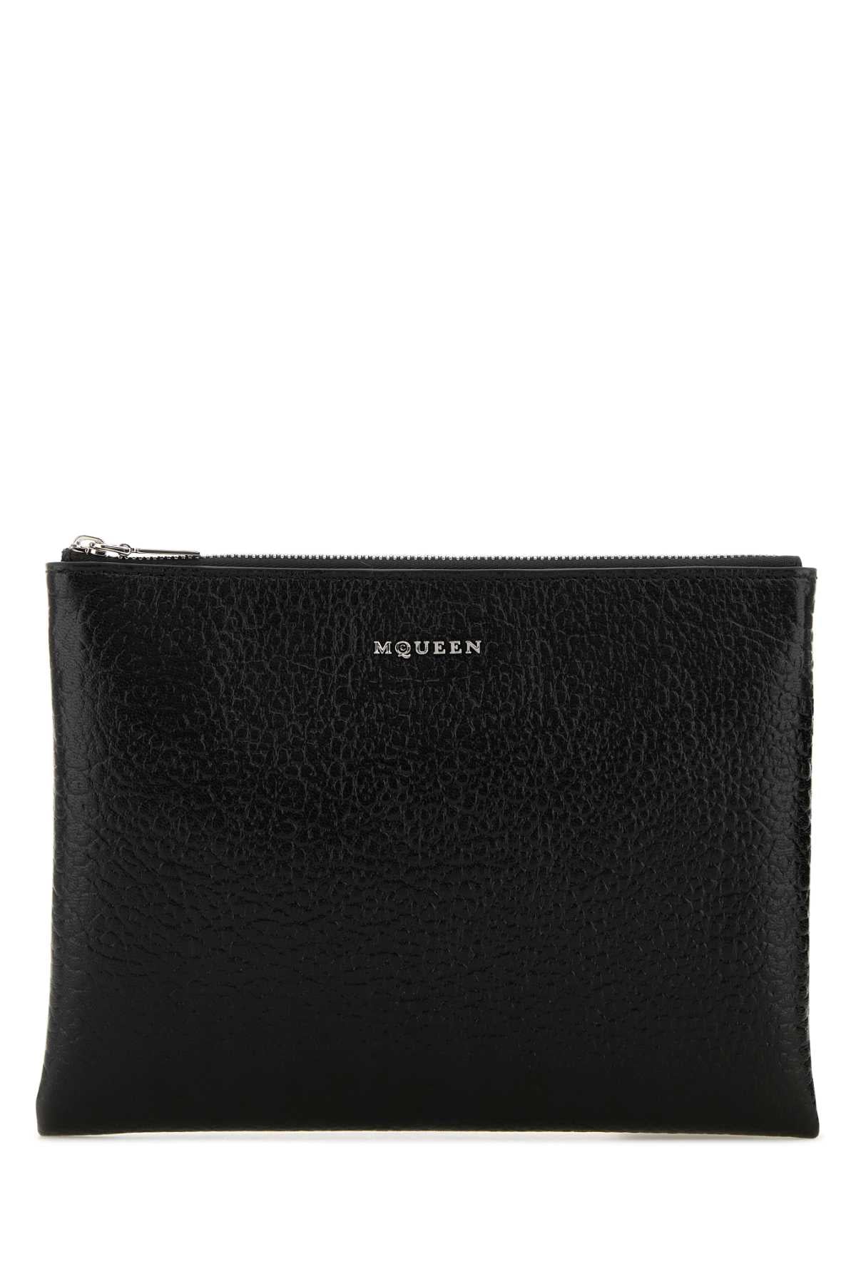 ALEXANDER MCQUEEN Leather Pouch Handbag - 22 cm x 16 cm x 4 cm