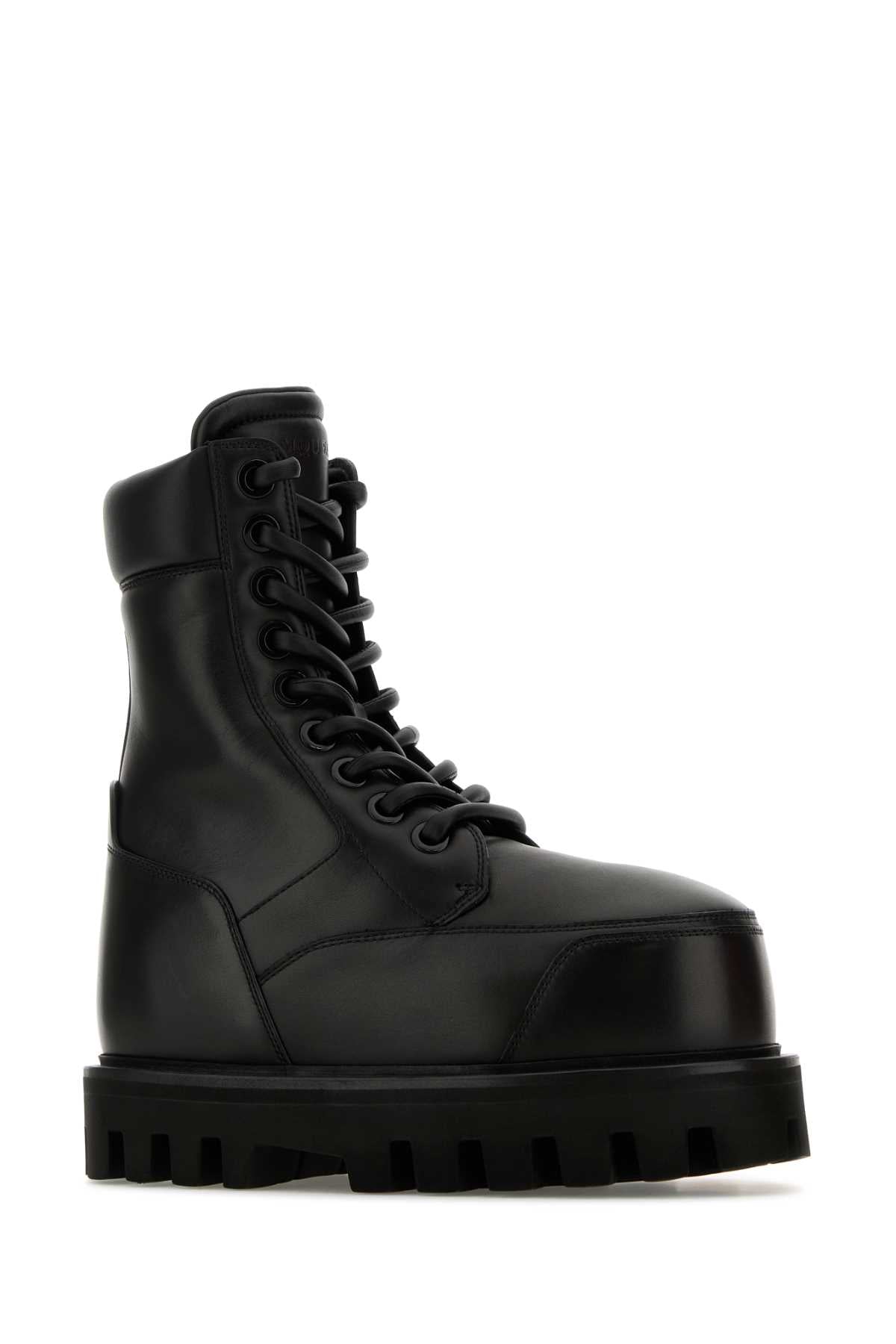 ALEXANDER MCQUEEN Mini Leather Ankle Boots with 4.5cm Sole Height