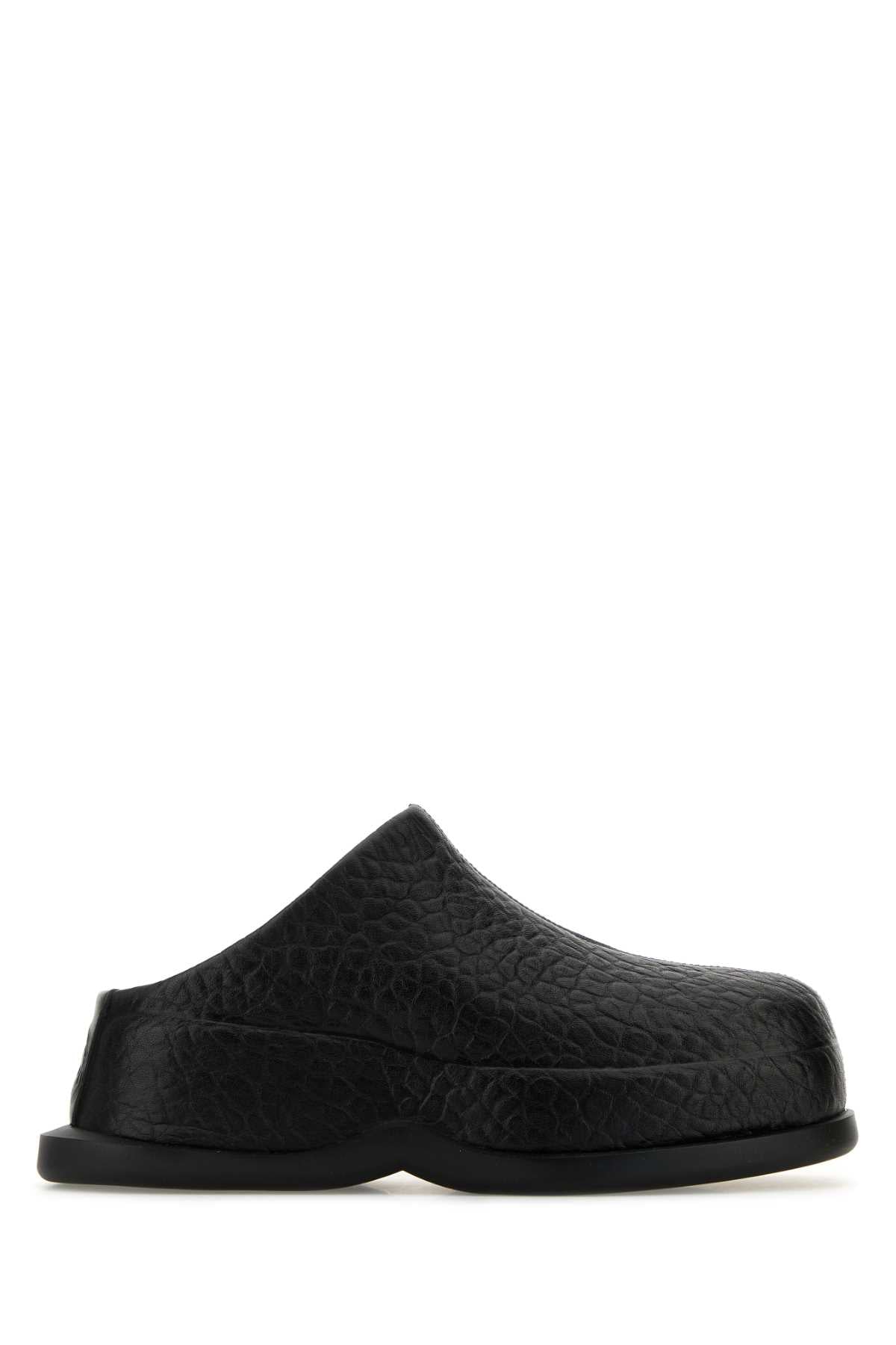 ALEXANDER MCQUEEN Elegant Leather Wave Slippers with Platform Height of 6.5 cm
