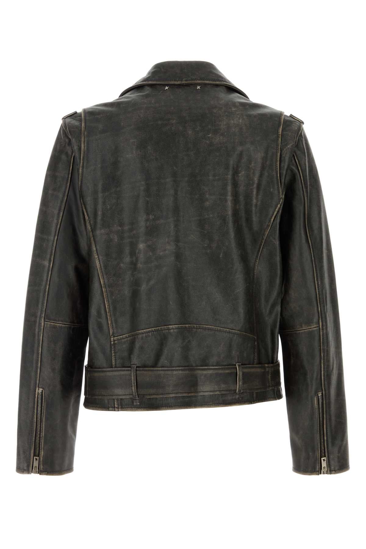 GOLDEN GOOSE DELUXE BRAND Slate Leather Jacket for Men